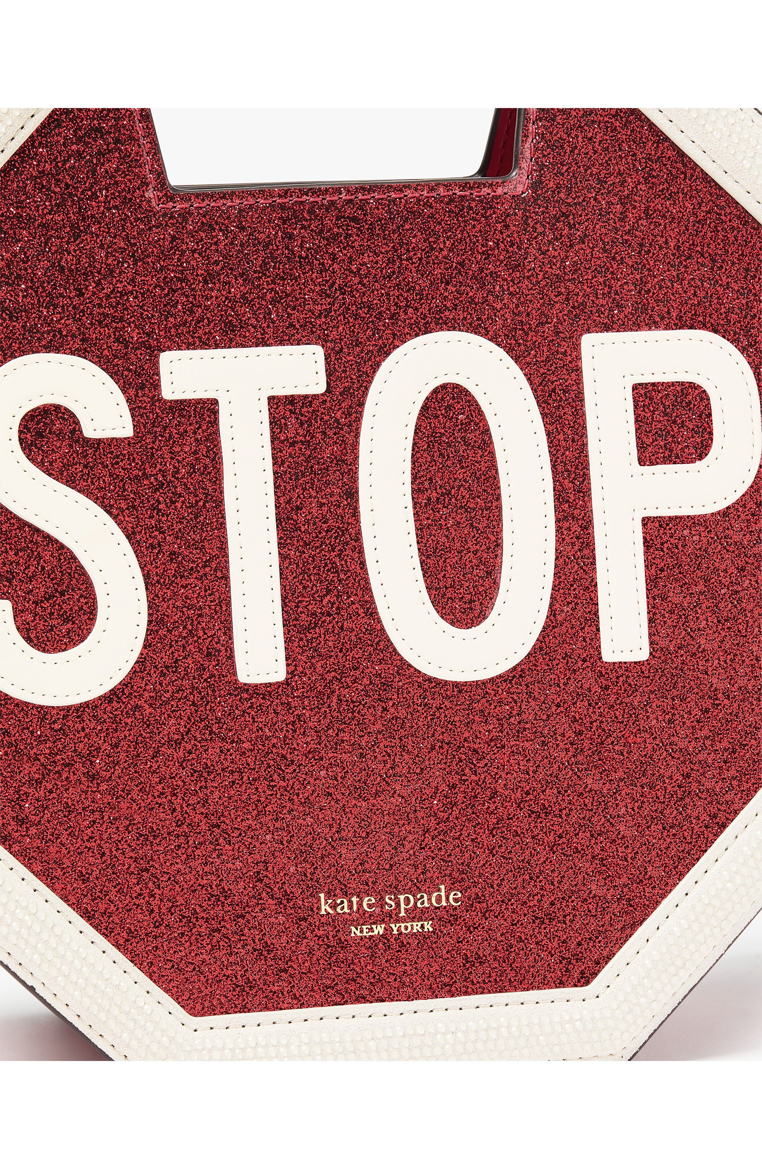 Kate Spade New York cars glitter patent leather handbag, Alternate, color, 