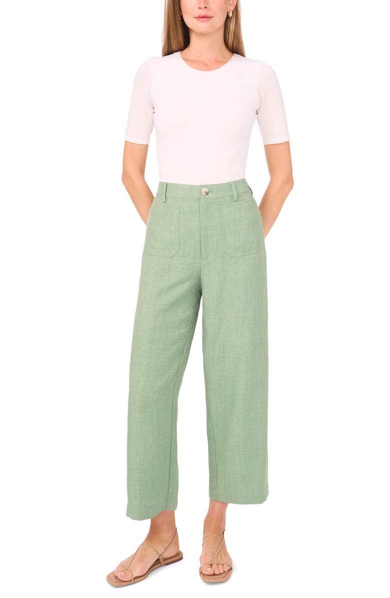 Vince Camuto Front Pocket Crop Pants, Alternate, color, Eucalyptus