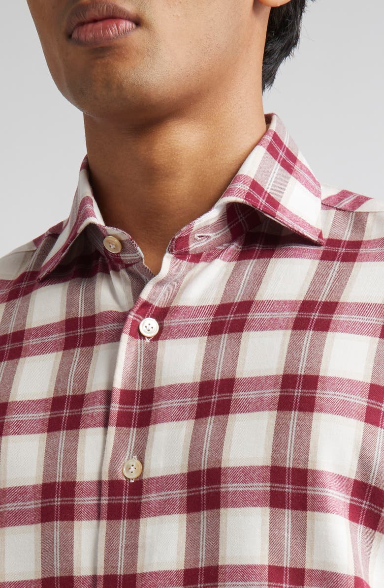 Eleventy Dandy Plaid Button-Up Shirt, Alternate, color, 84 Raspberry
