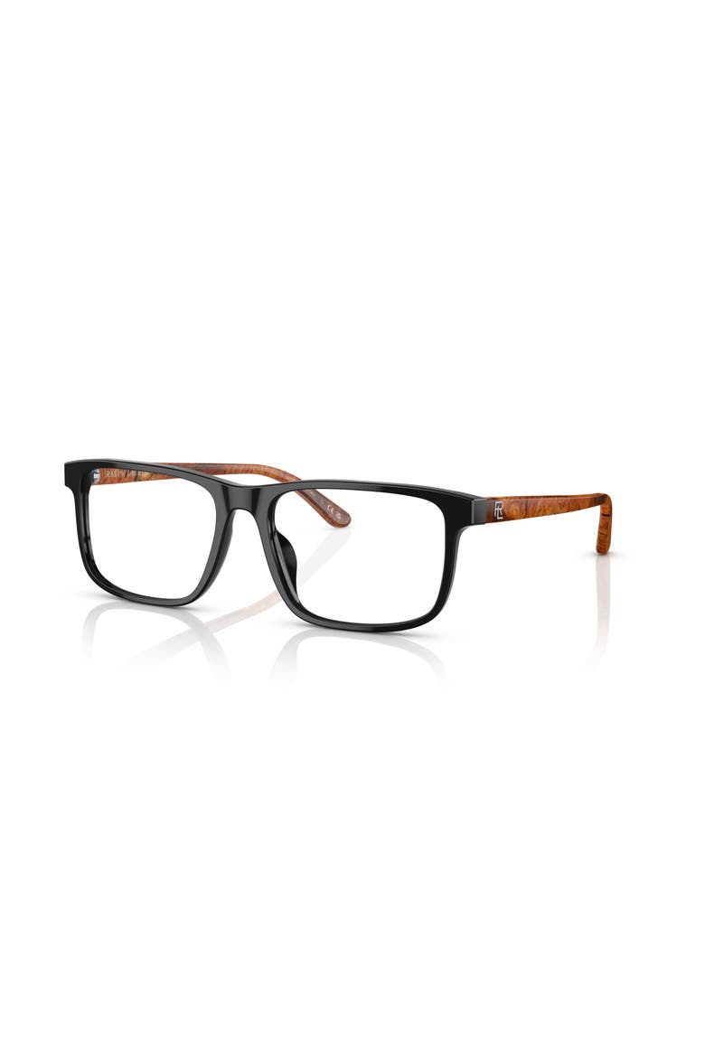 54mm Rectangle optical glasses, Main, color, Black