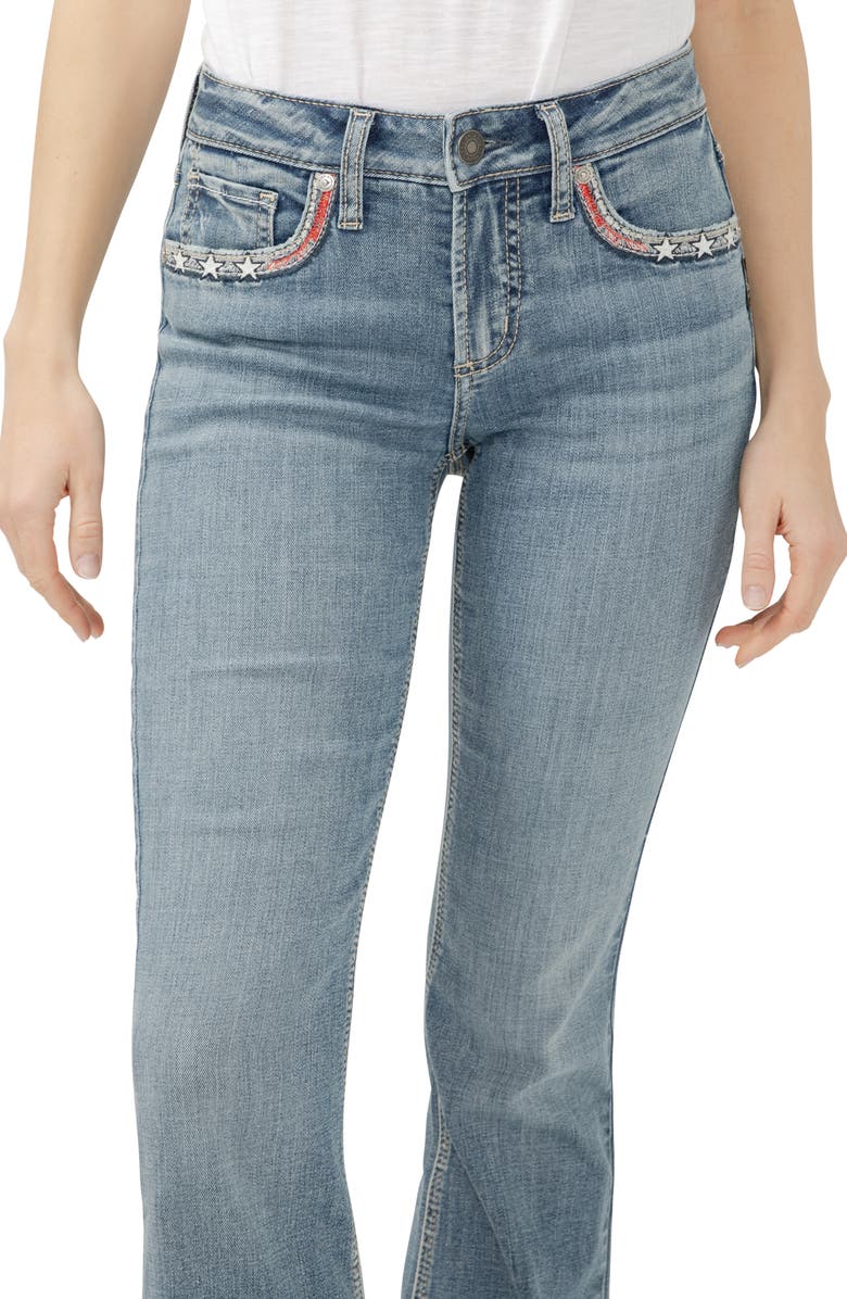 Silver Jeans Co. Suki Americana Curvy Mid Rise Bootcut Jeans, Alternate, color, Freedom