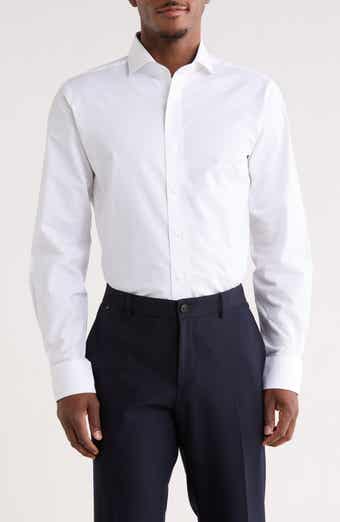 Lorenzo Uomo Trim Fit Textured Stretch Cotton Dress Shirt