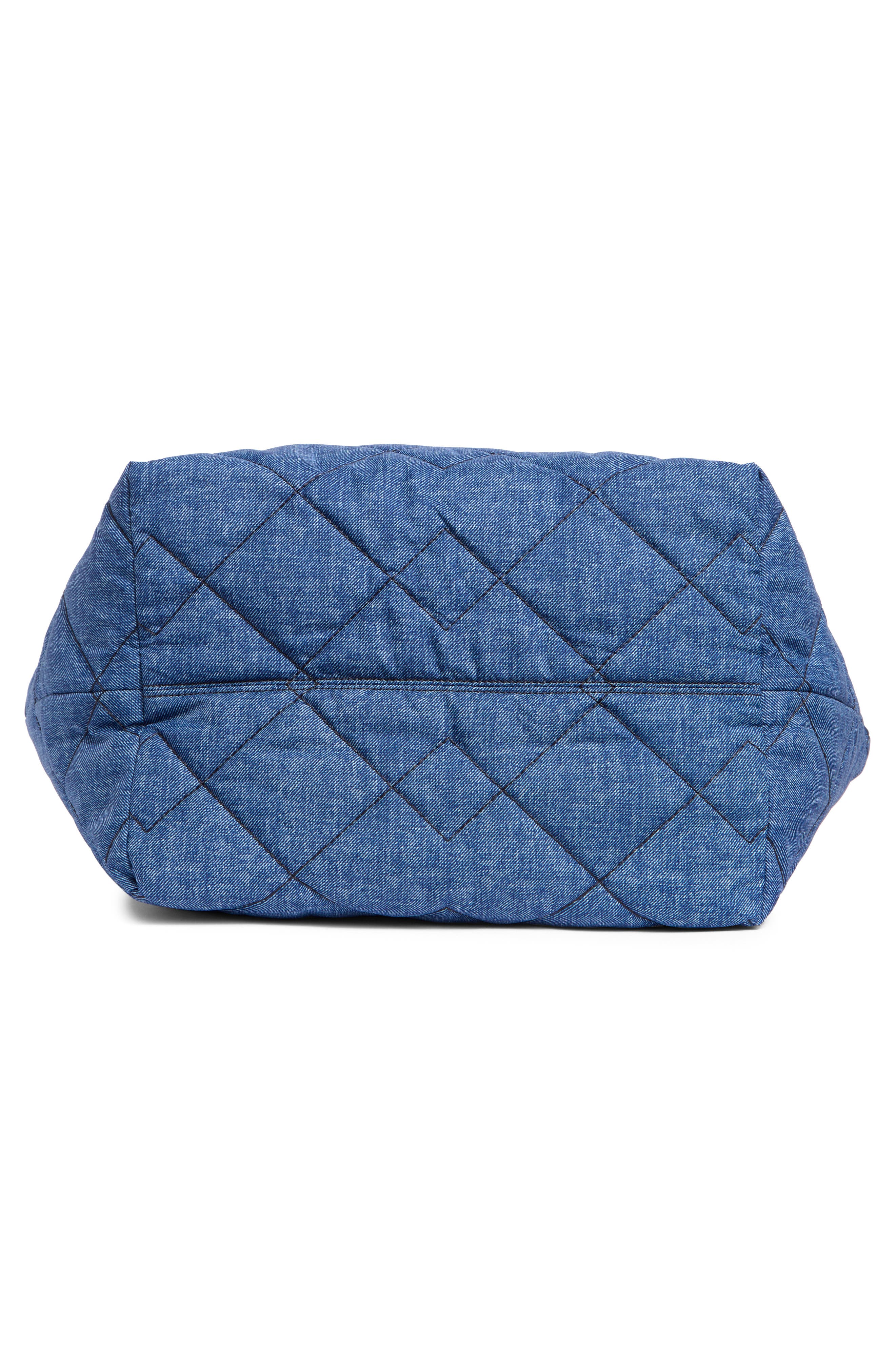Marc Jacobs Medium Quilted Denim Effect Nylon Tote, Alternate, color, Denim Blue