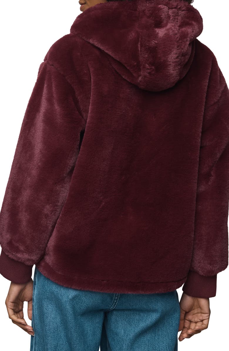 Splendid Lucia Faux Fur Jacket, Alternate, color, Rosewood