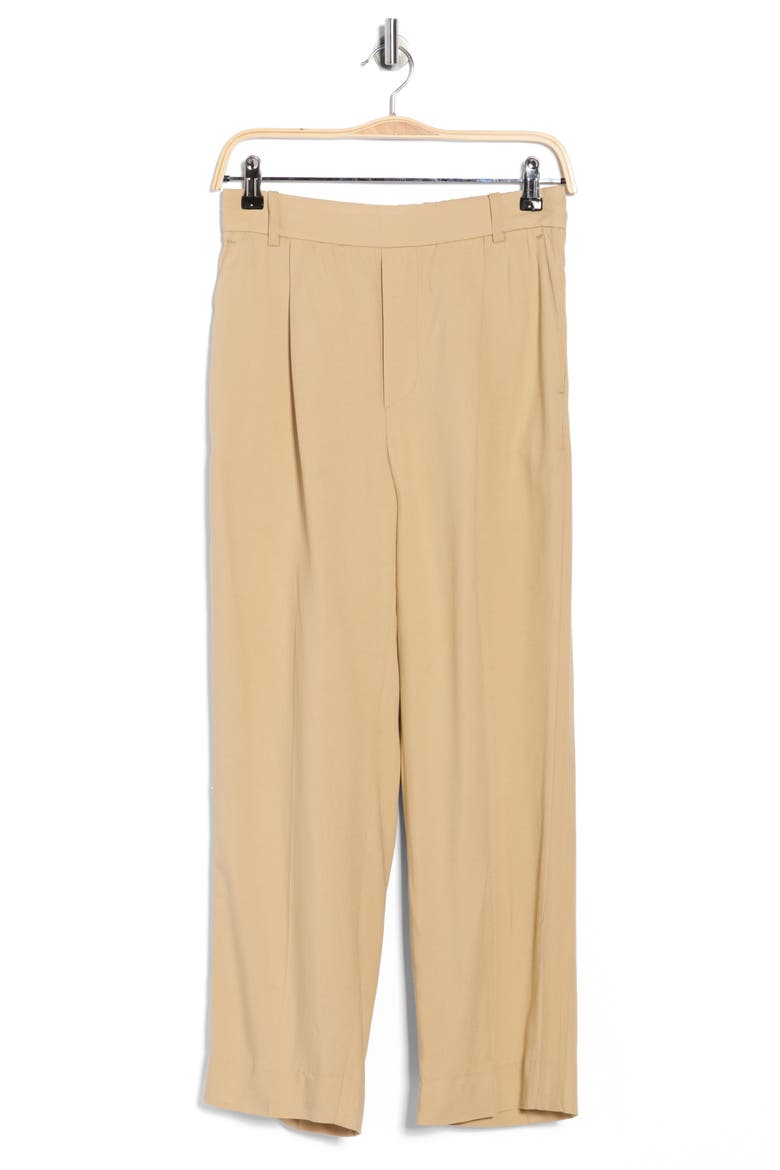 Pleated Cropped Pants, Alternate, color, TAN
