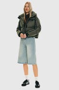 Orolay Winter Quilted Hooded Cropped Down Puffer Jacket