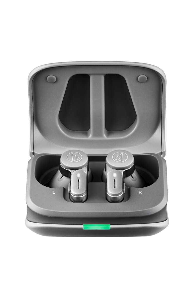 Audio-Technica ATH-TWX7 Truly Wireless Earbuds with Hybrid Noise Cancellation, Alternate, color, Gray