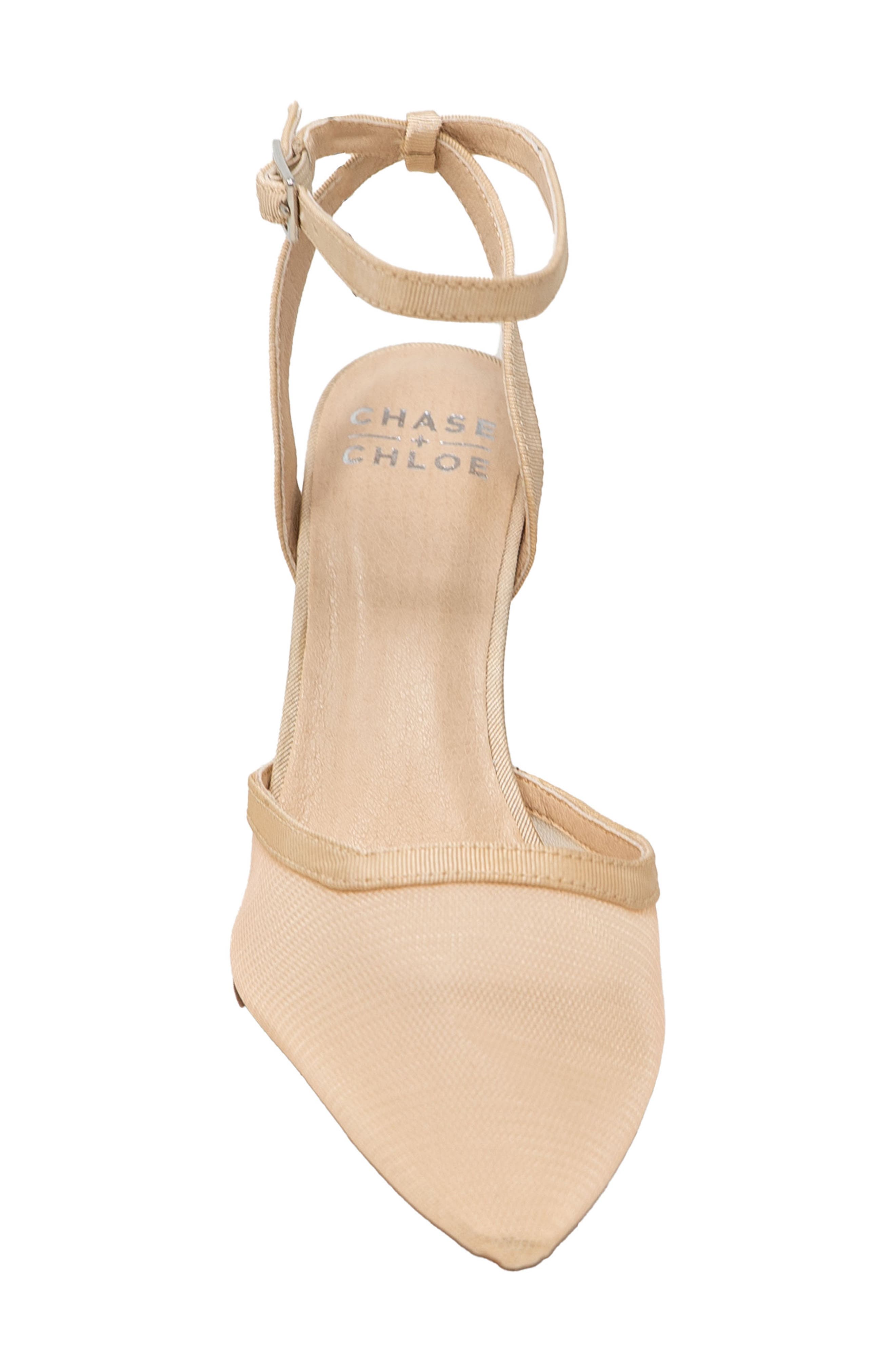 Sheer Mesh Pointed Toe Pump, Alternate, color, BEIGE