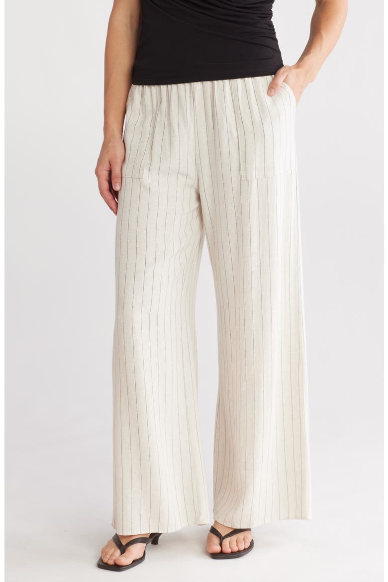 Wide Leg Drawstring Pants, Main, color, LINEN