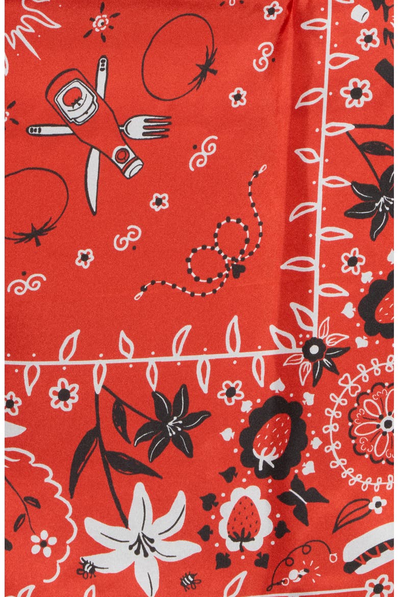 square silk bandana scarf, Alternate, color, MARASCHINO