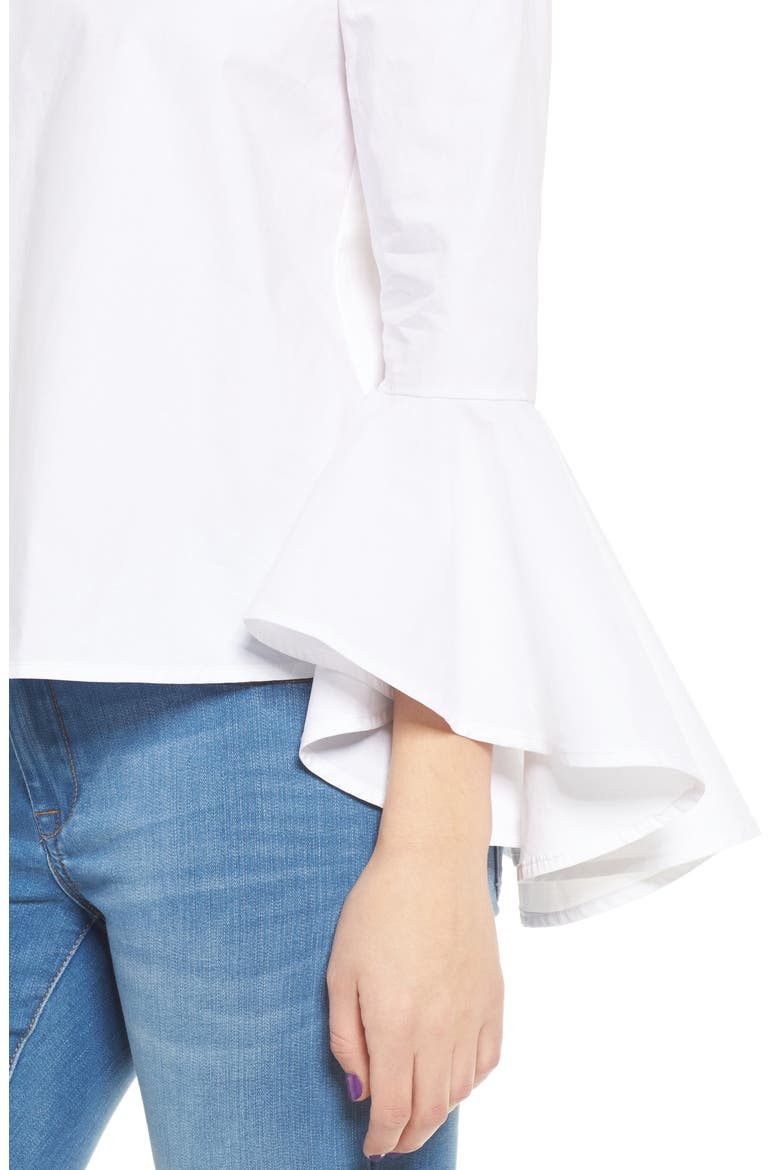 Bell Sleeve Off the Shoulder Blouse, Alternate, color, WHITE