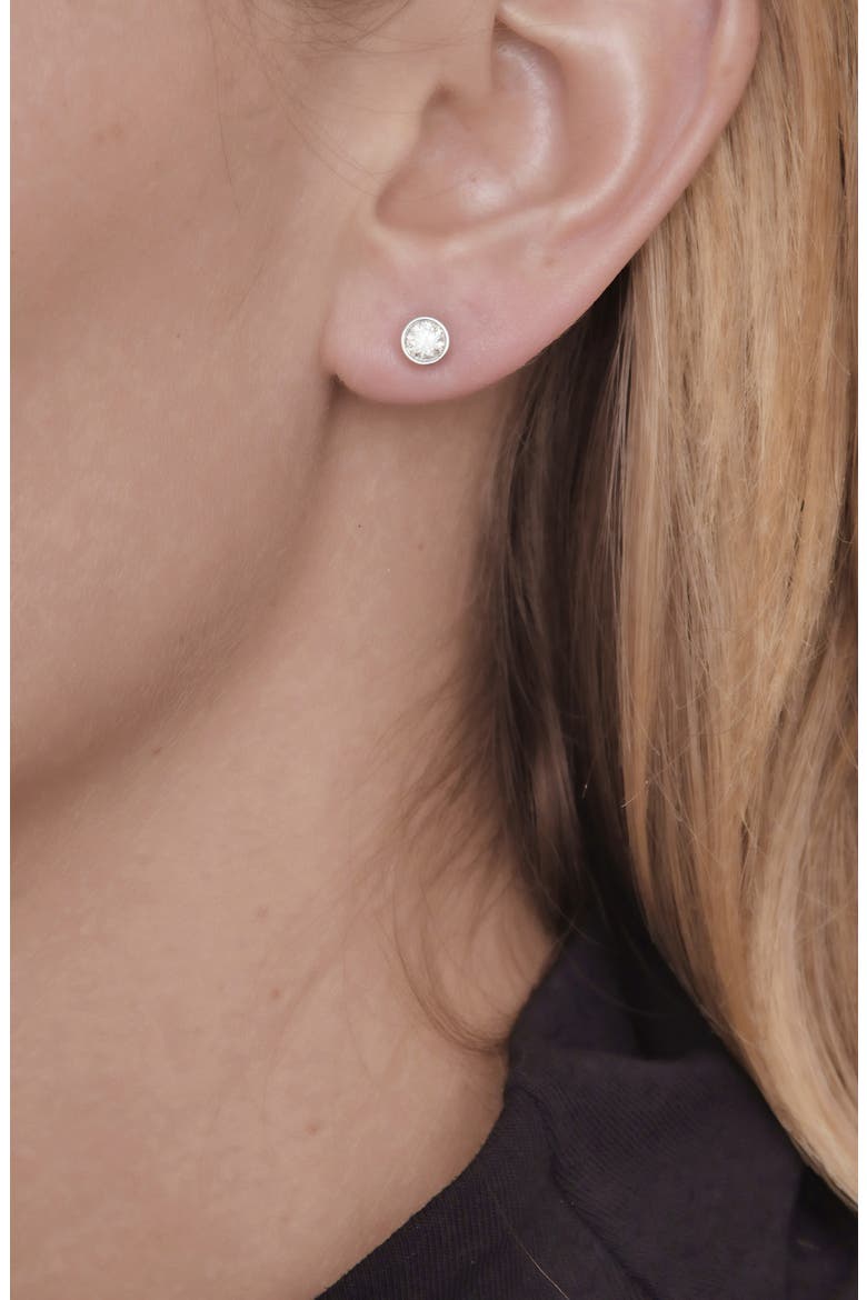 Bezel Diamond Stud Earrings - 0.33 ctw. (Nordstrom Exclusive), Alternate, color, 14K WHITE GOLD
