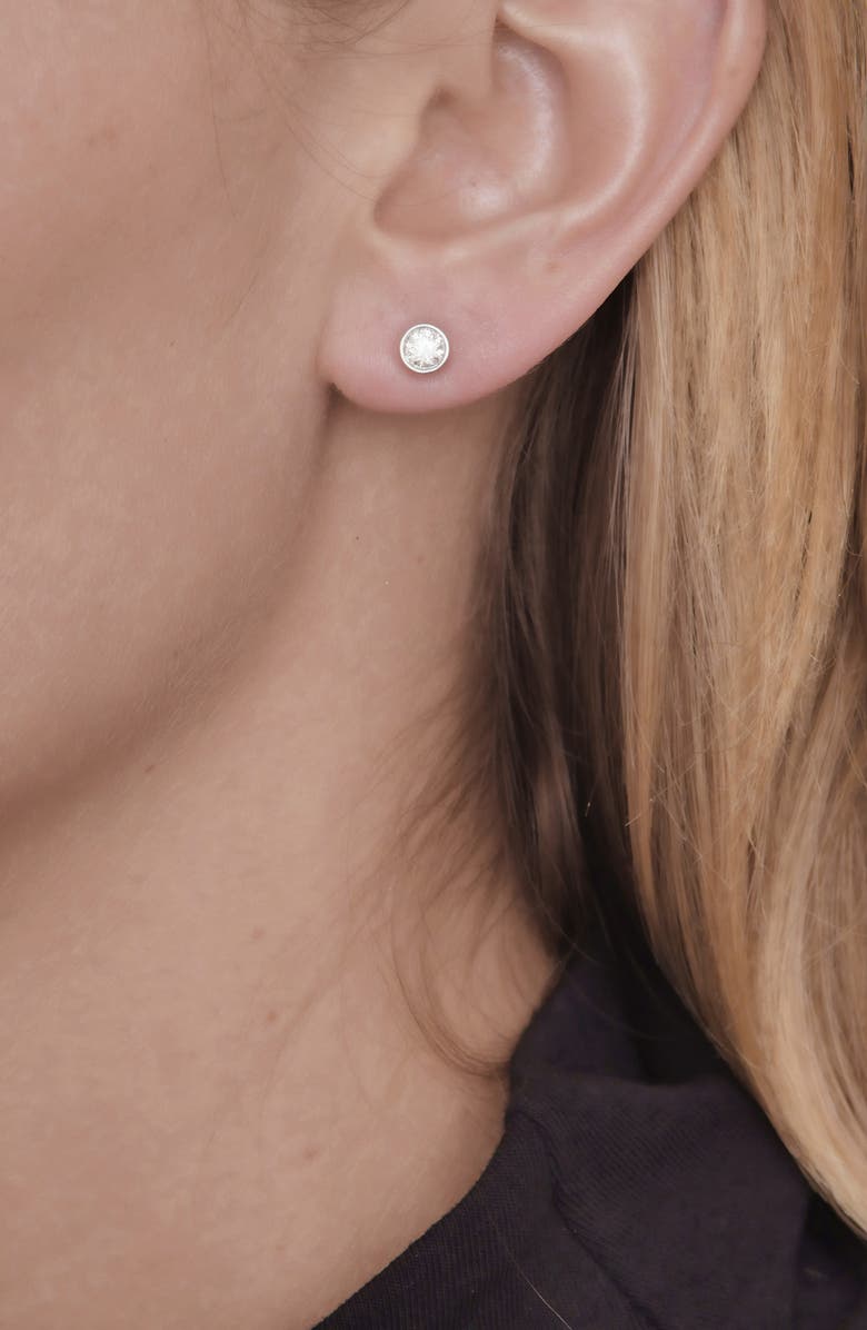 Bony Levy Bezel Diamond Stud Earrings - 0.50 ctw., Alternate, color, 14K White Gold