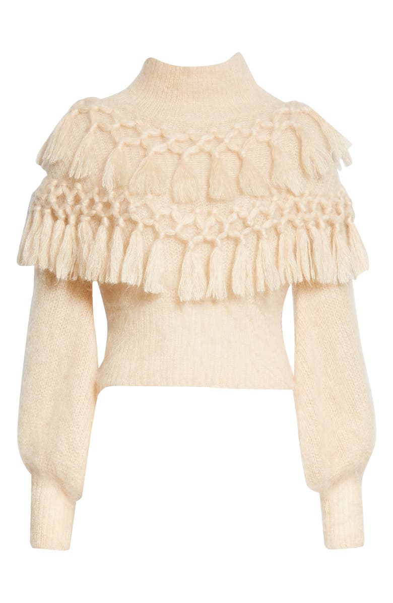 Zimmermann Ladybeetle Tassel Mohair & Silk Sweater, Alternate, color, 