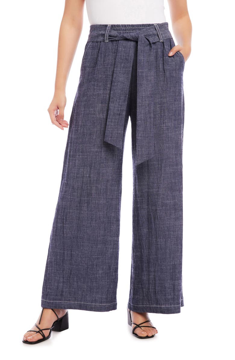 Karen Kane Belted Wide Leg Trousers, Main, color, 