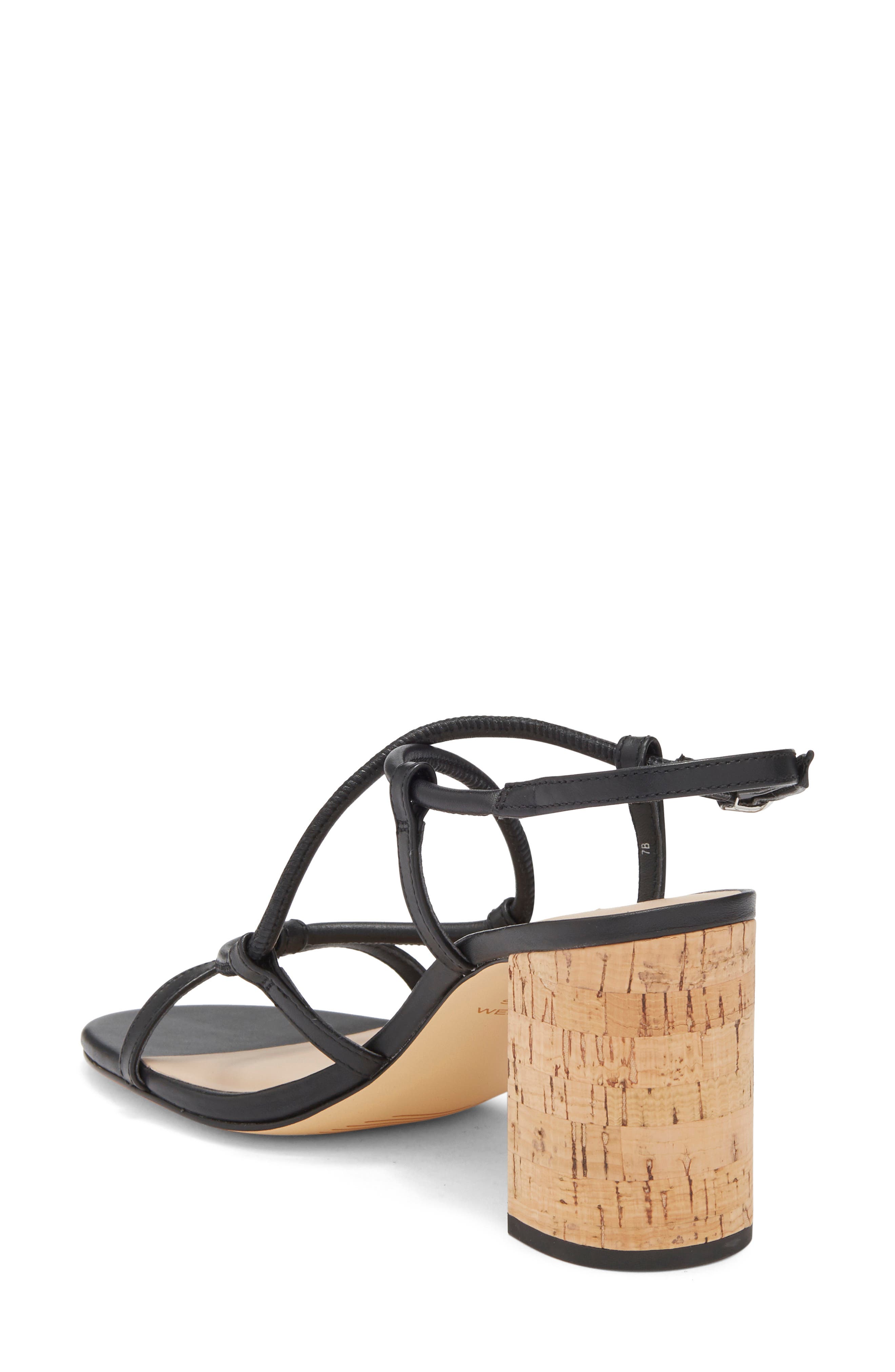 Stuart Weitzman Nilla 75 Block Sandal, Alternate, color, Black