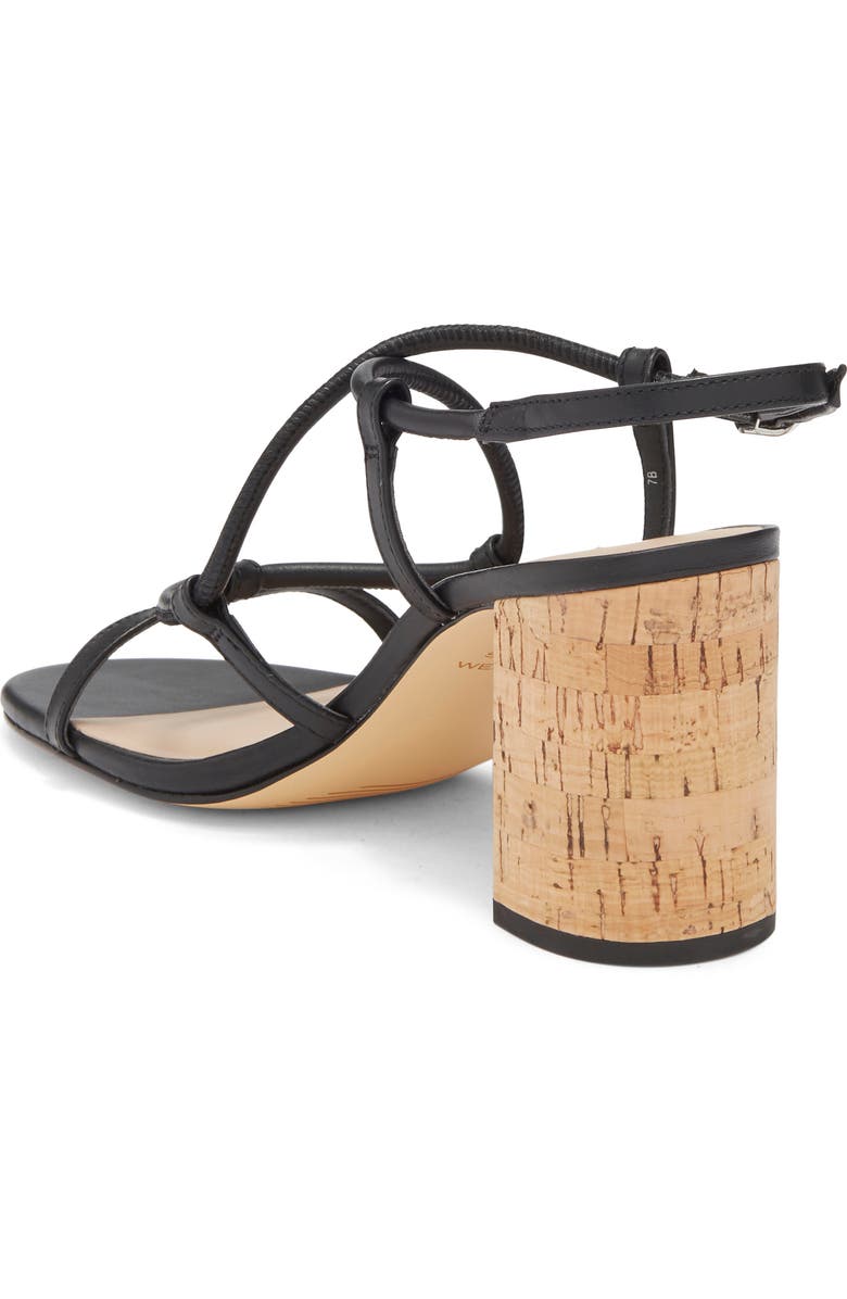 Stuart Weitzman Nilla 75 Block Sandal, Alternate, color, Black