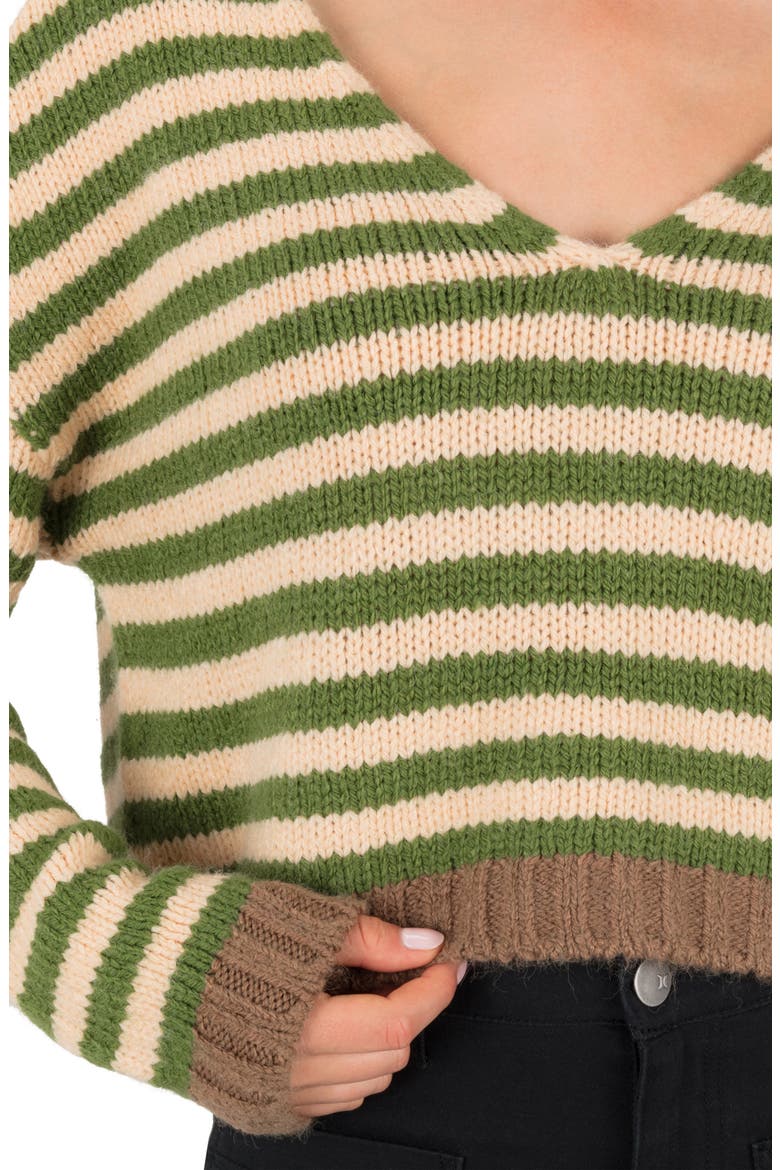 Campfire V-Neck Sweater, Alternate, color, KALE