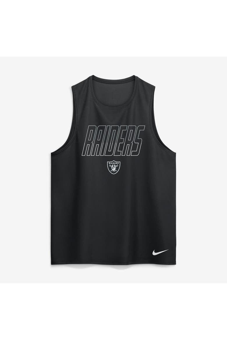 Men's Nike Black Las Vegas Raiders Kickoff Miler Dri-FIT Tank​ Top, Alternate, color, Black