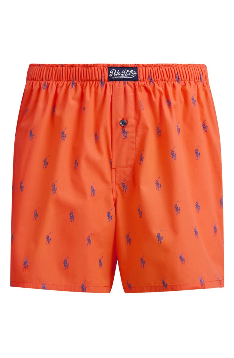Polo Ralph Lauren Woven Cotton Boxers, Alternate, color, Spring Melon