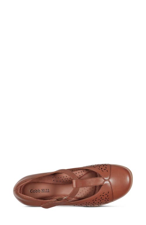Rockport Cobb Hill Chrowen T-strap Wedge Pump In Brown