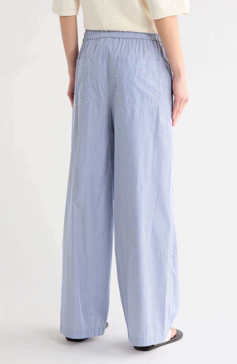 TWP Main St. Cotton Wide Leg Pants, Alternate, color, White/ Midnight