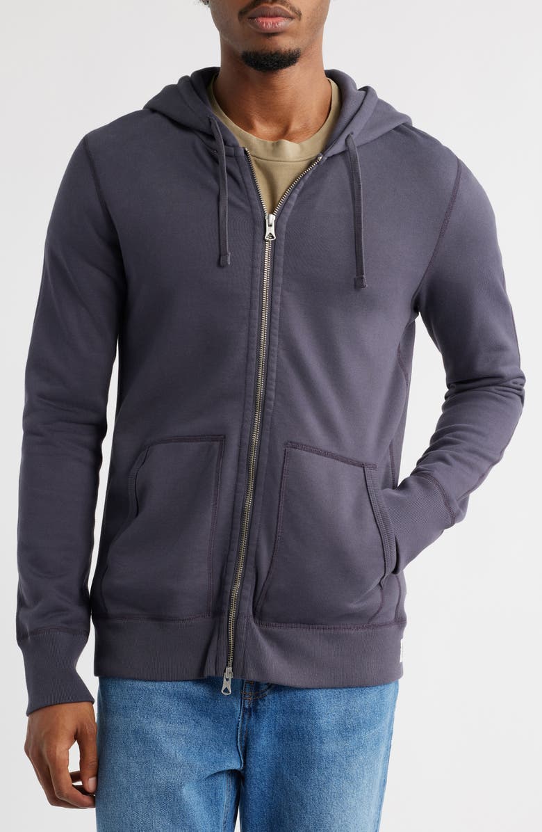 Reigning Champ Midweight Terry Slim Zip Hoodie, Alternate, color, Midnight