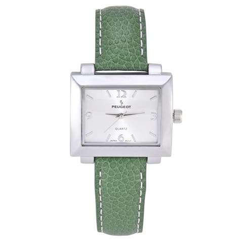 Rectangular Easy Read Leather Watch - 28x35MM