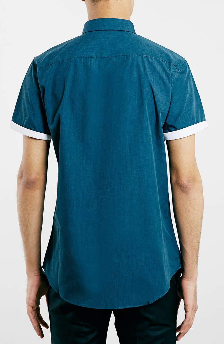 Topman Slim Fit Short Sleeve Shirt, Alternate, color,