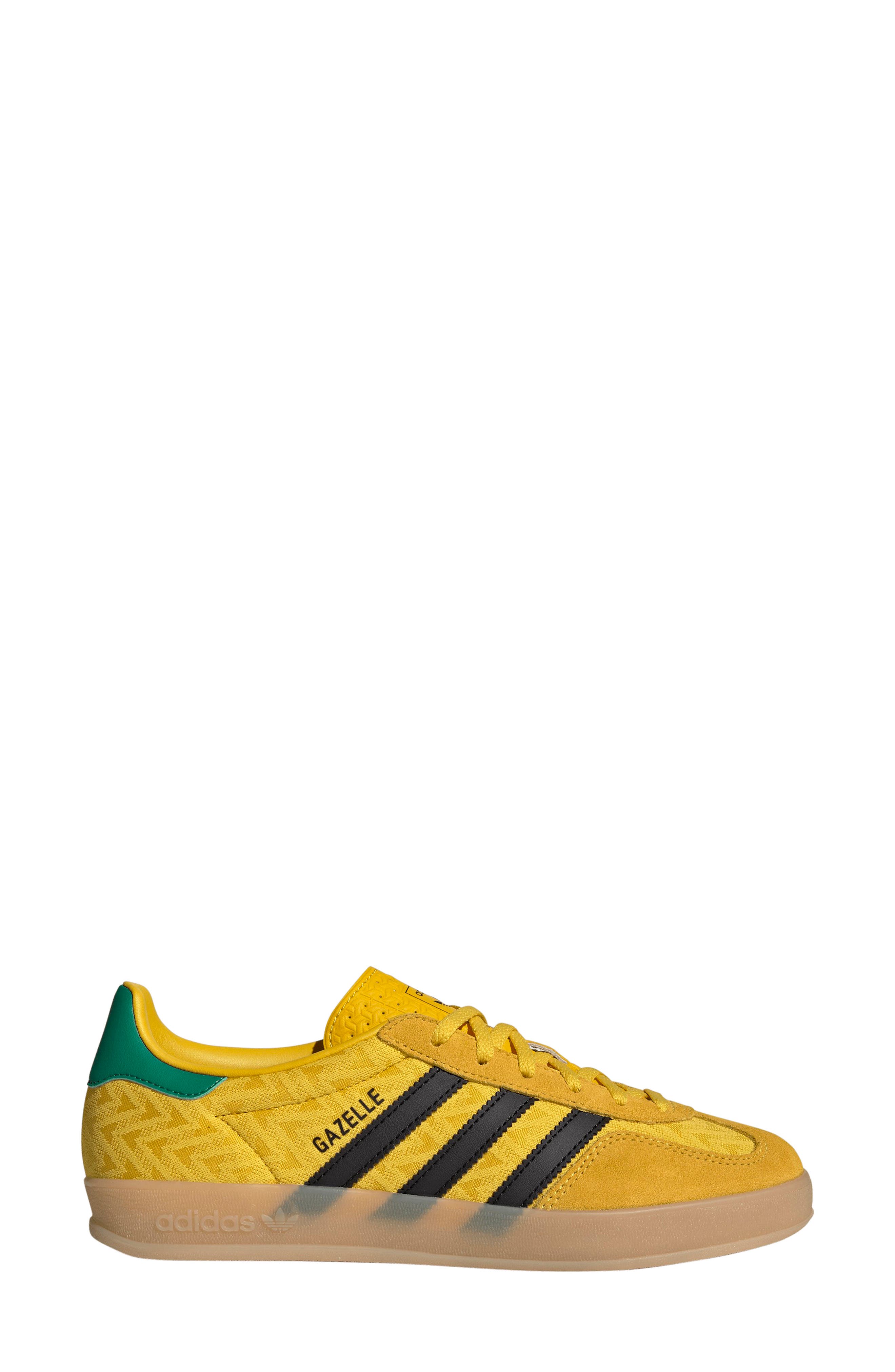 adidas Gazelle Indoor Sneaker, Alternate, color, Eqt Yellow/ Core Black/ Gum 3
