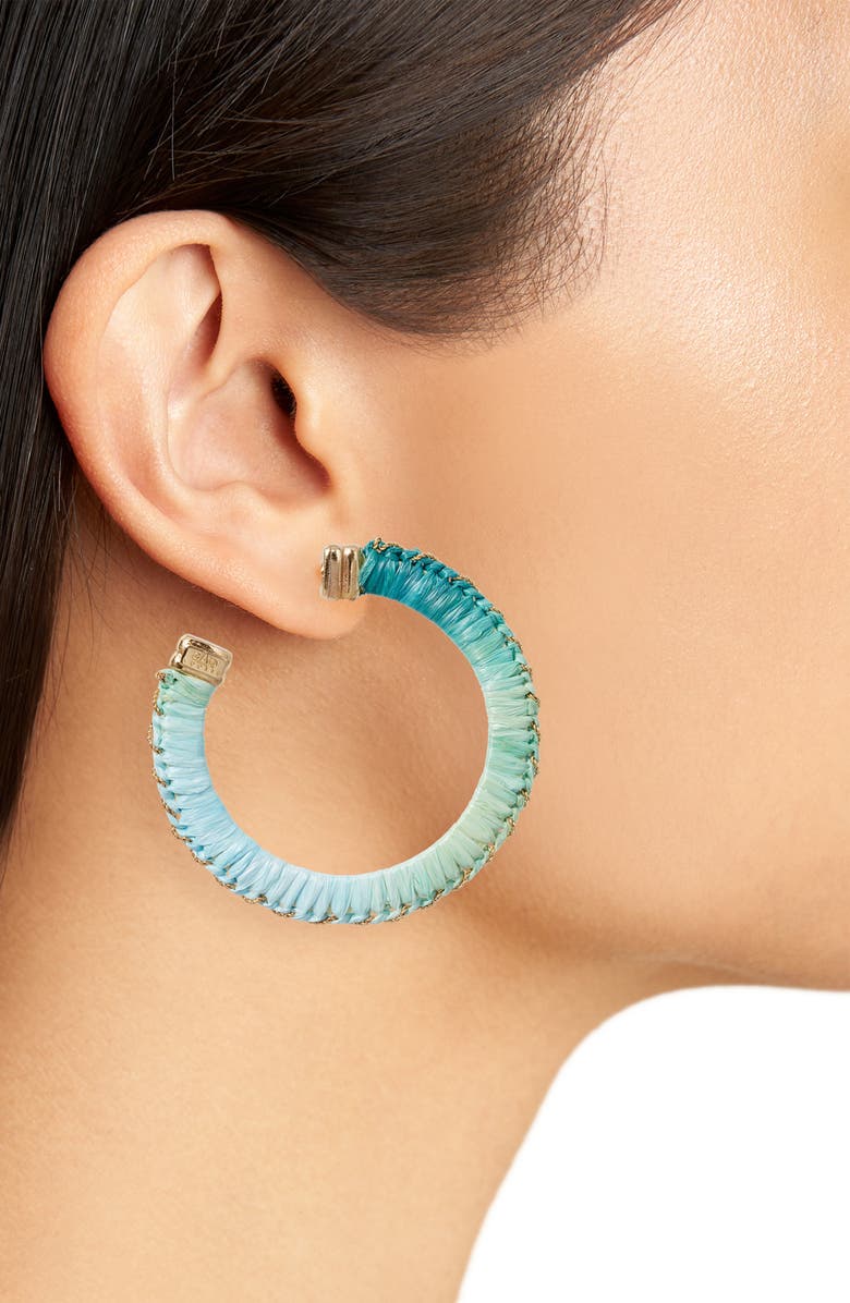 Gas Bijoux Belo Raffia Hoop Earrings, Alternate, color, 