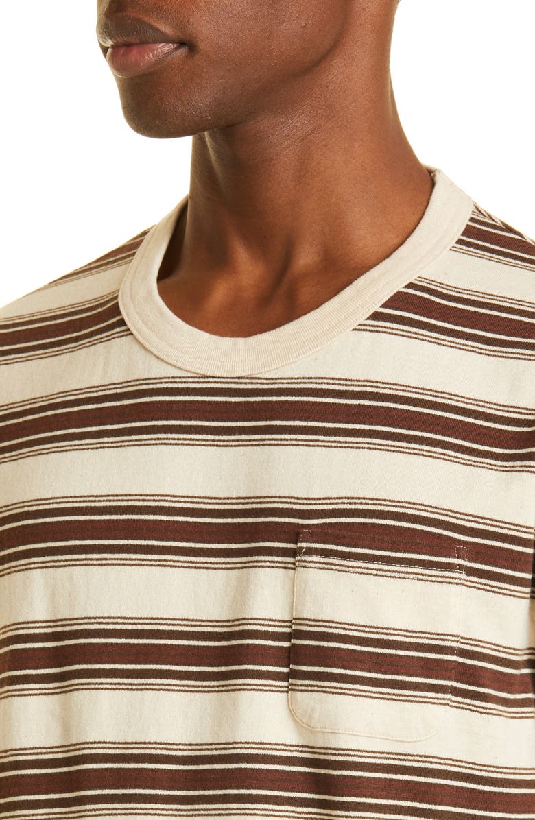 VISVIM Border Jumbo Stripe Pocket T-Shirt, Alternate, color, 