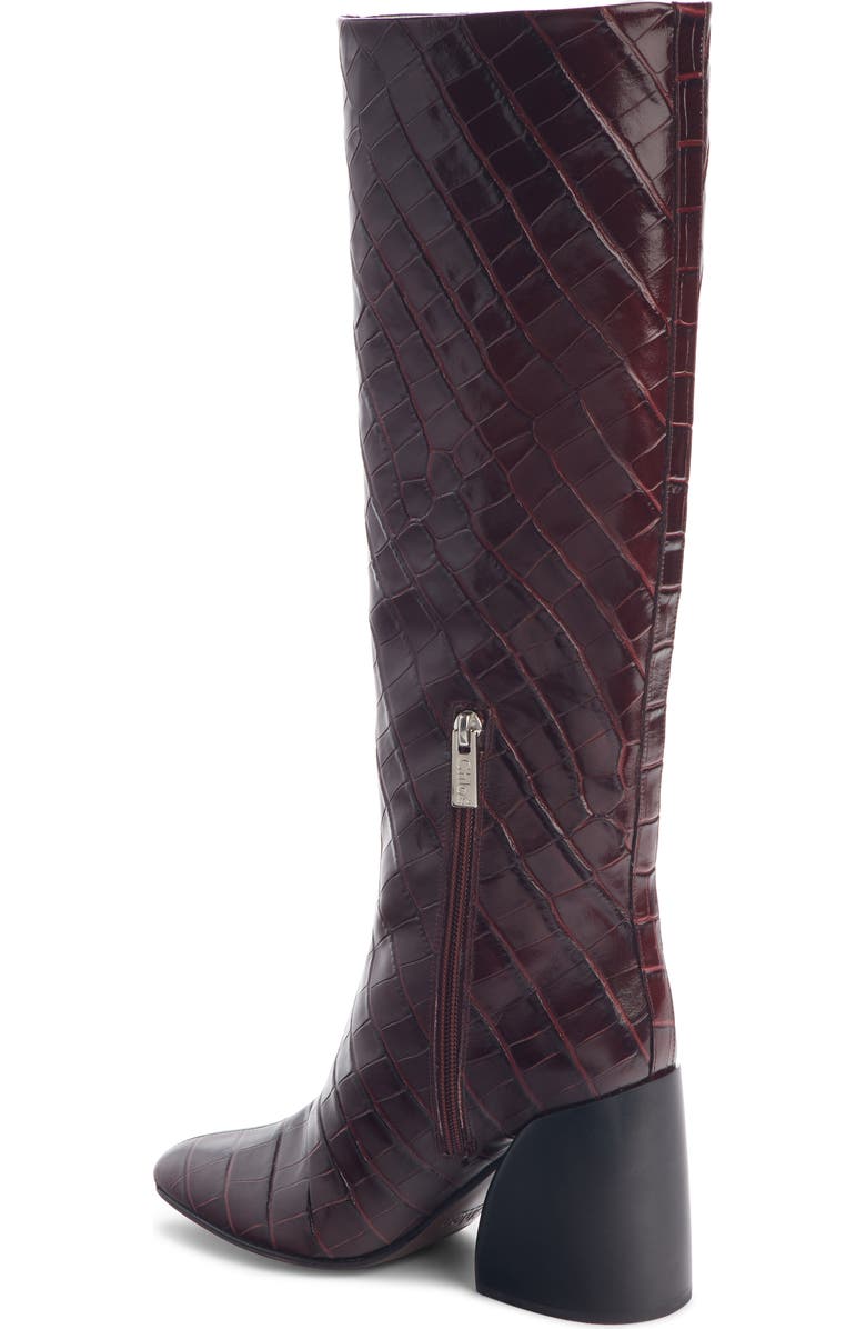 Chloé Wave Croc Embossed Knee High Boot, Alternate, color,