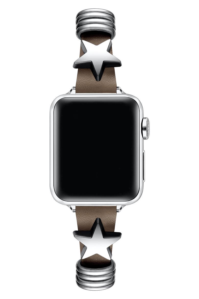 Austin Star Leather Apple Watch® Watchband, Alternate, color, OAT MILK