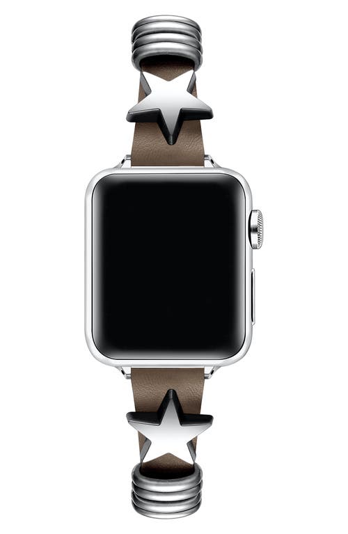 The Posh Tech Austin Star Leather Apple Watch® Watchband In Oat Milk