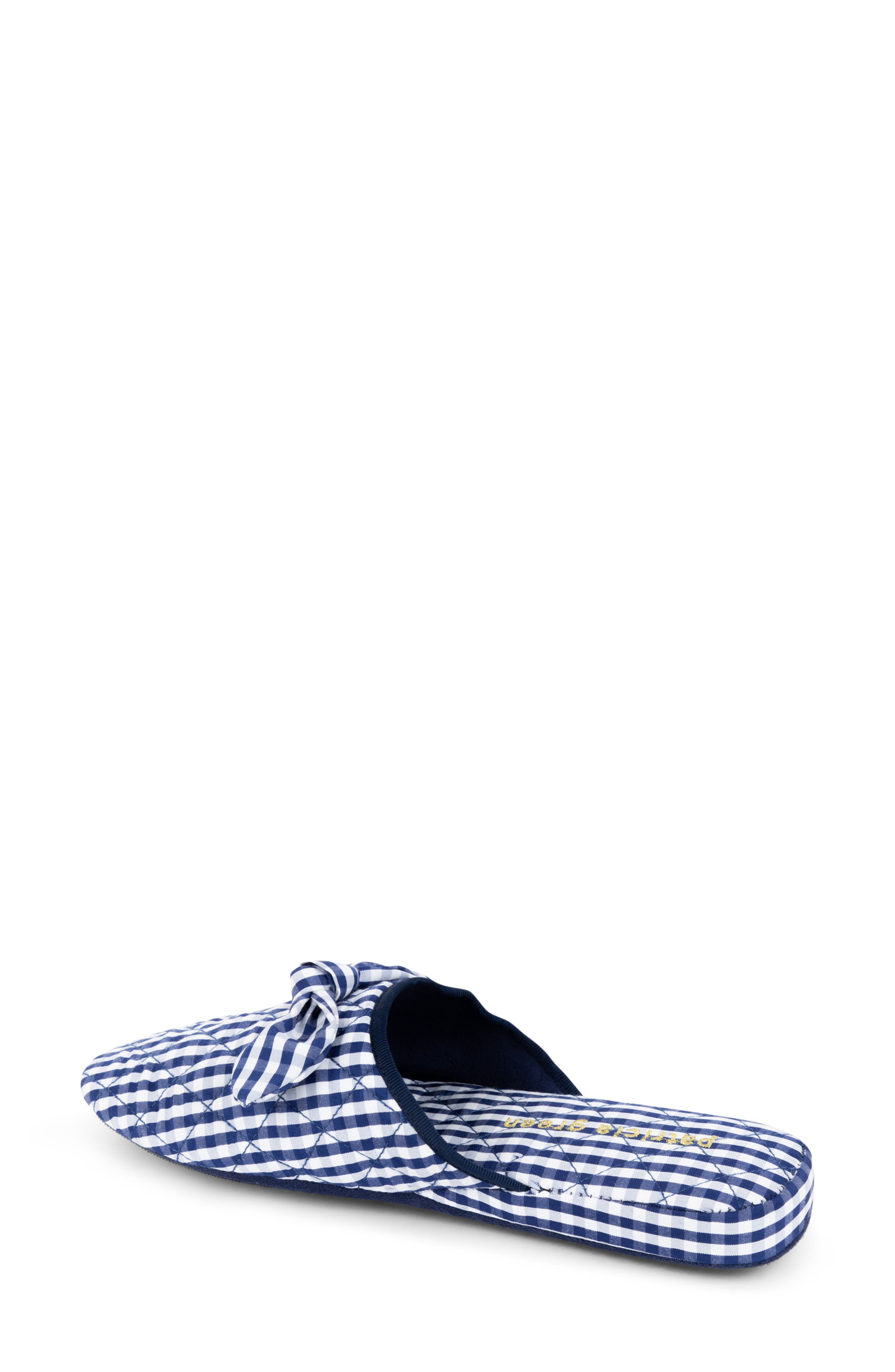 patricia green Zoe Gingham Quilted Slipper, Alternate, color, Navy