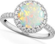 ALLUREZ Halo Opal & Diamond Engagement Ring 14K