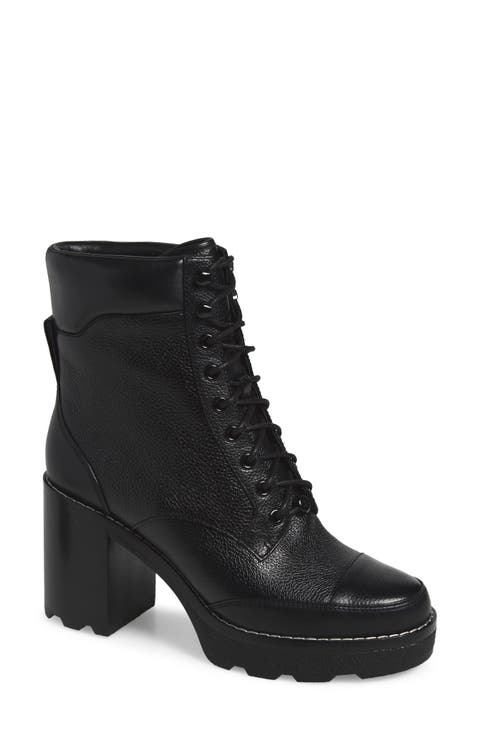 Romy Lug Heel Leather Bootie