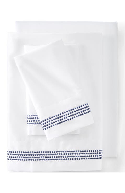 Supima Cotton No Iron Sateen Embroidered Pillowcases - 400 thread count