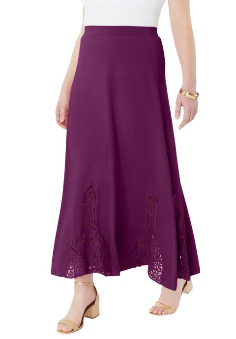 Ultrasmooth® Fabric Lace Maxi Skirt (Plus)