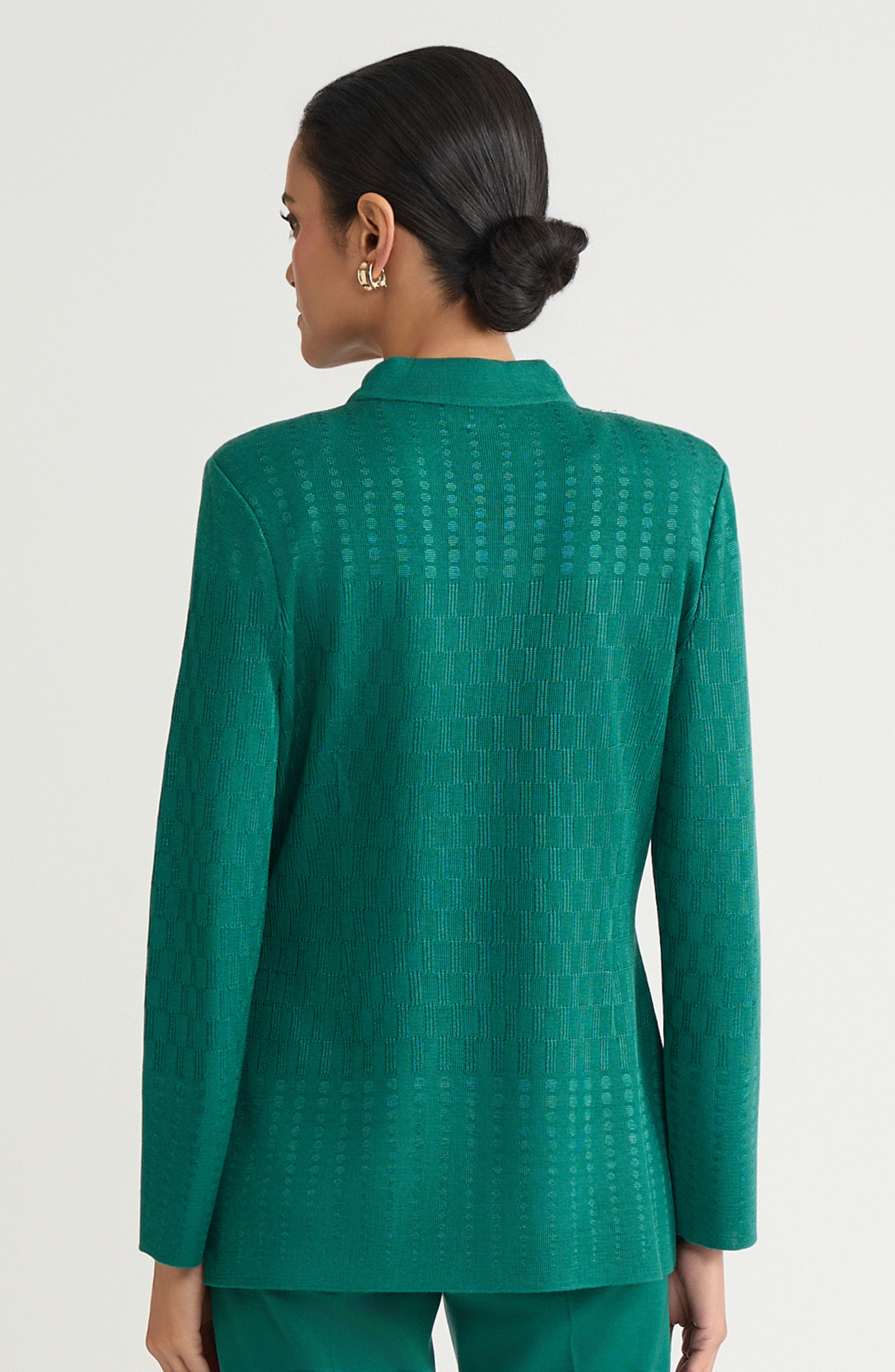 Tailored Tonal Multi-Stitch Knit Jacket - image 2