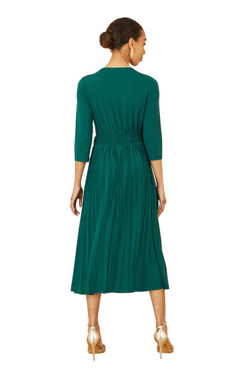 Yumi Jersey Knot Waist Midi Dress In Green