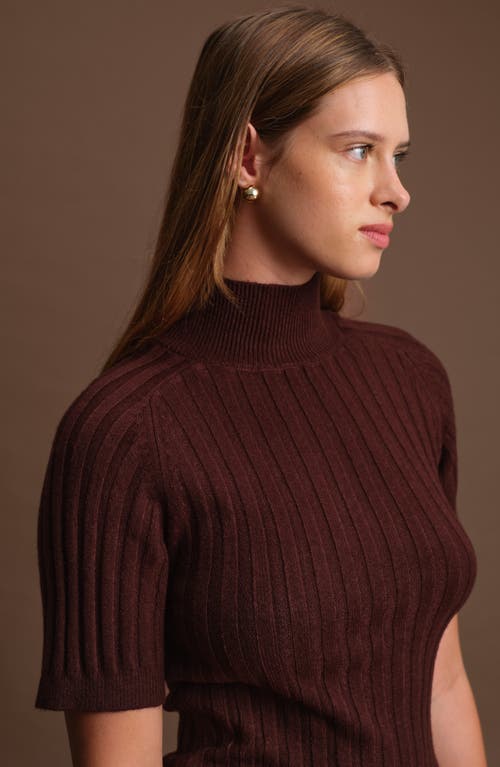 Deluc Oliver Rib Turtleneck Sweater In Burgundy