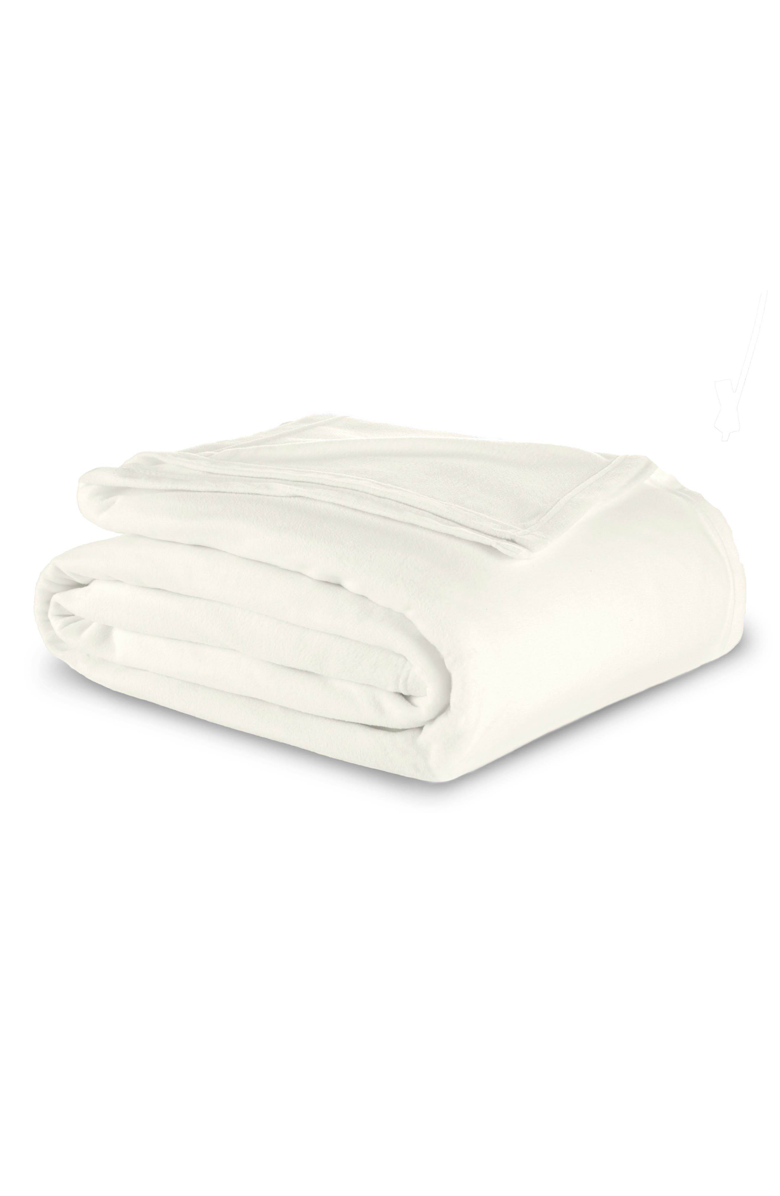Vellux Microfleece Throw Blanket In White