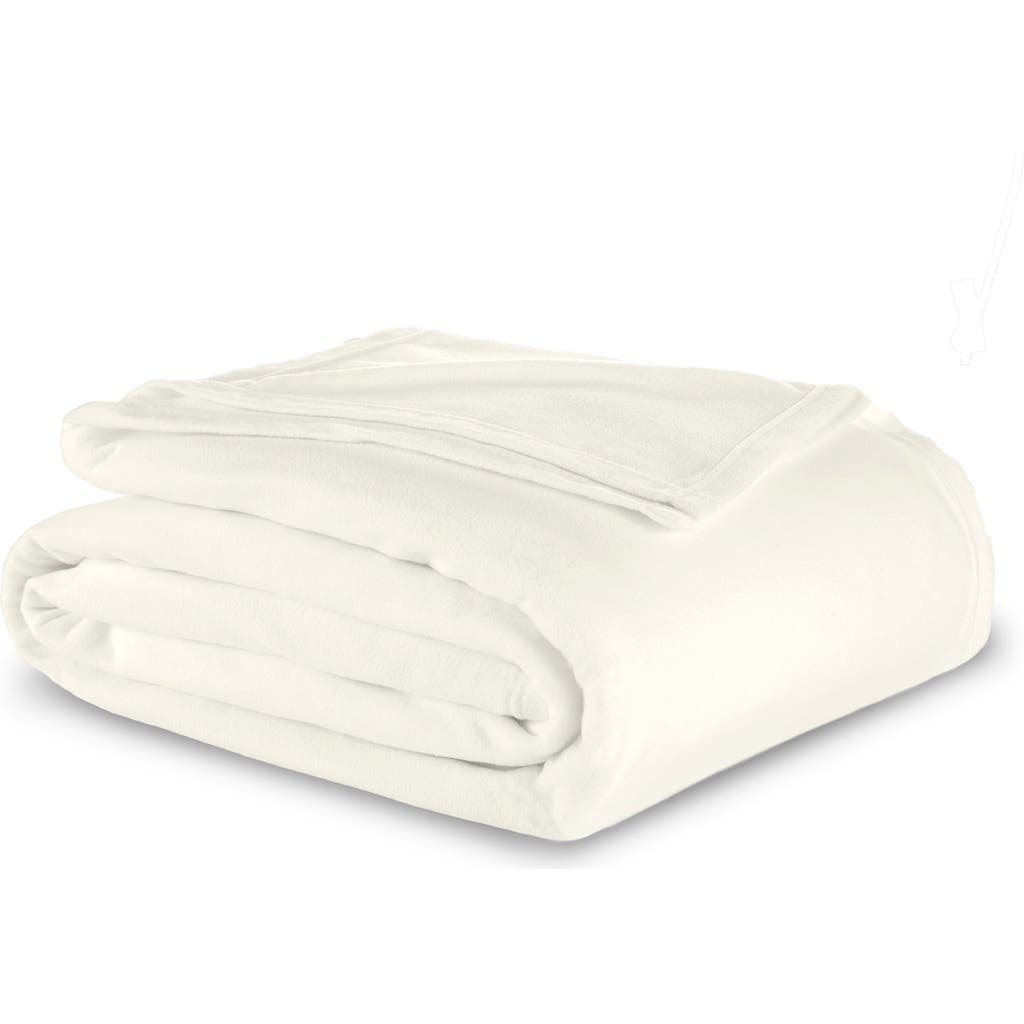 Vellux Microfleece Throw Blanket In White