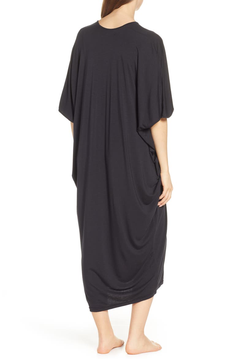 Luxe Jersey Nightgown, Alternate, color, BLACK