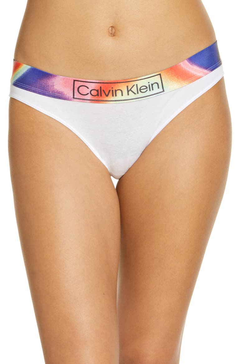 Tye Dye Logo Bikini Bottoms, Main, color, WHITE