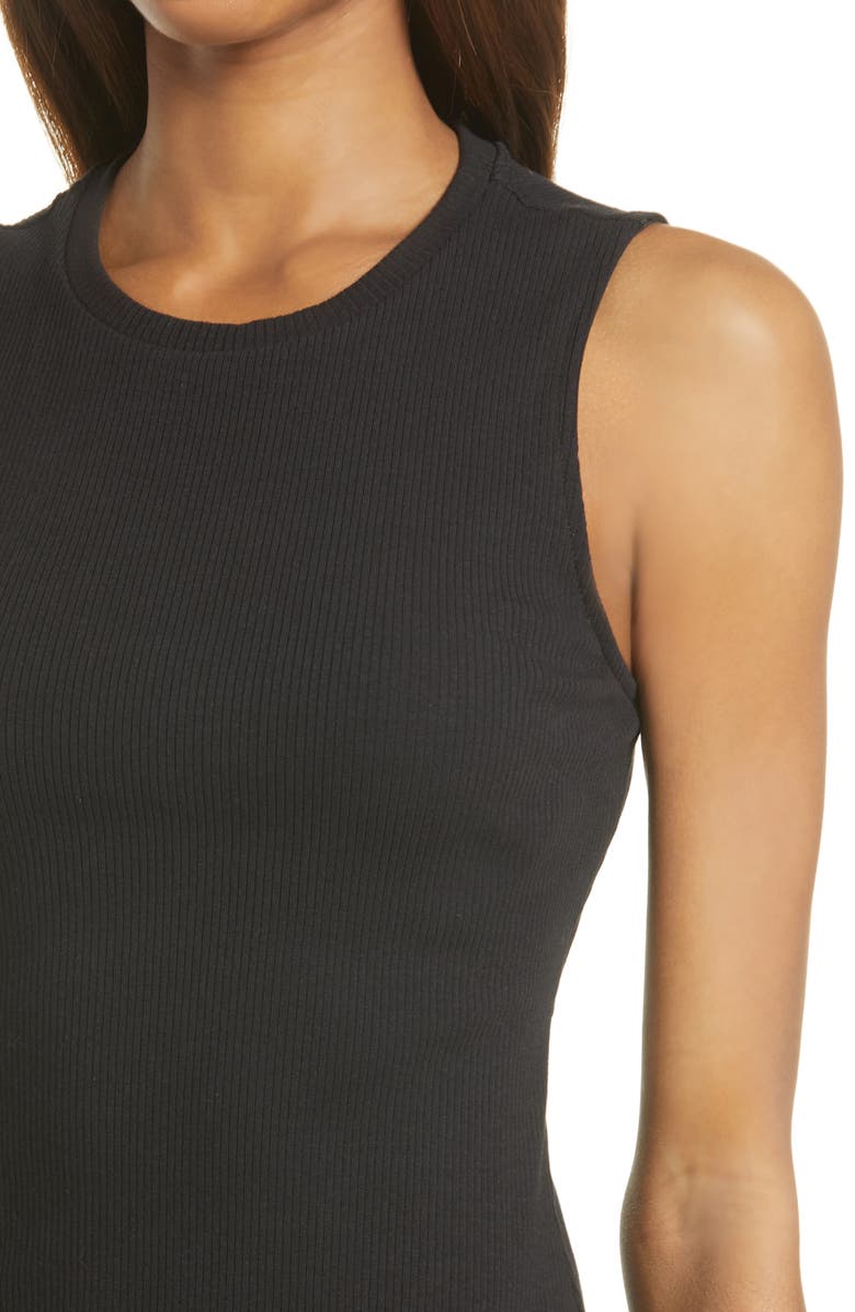 Treasure & Bond Rib Cutout Cotton Stretch Midi Dress, Alternate, color,