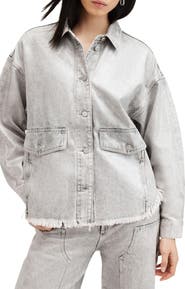 AllSaints Hettie Raw Hem Denim Shacket