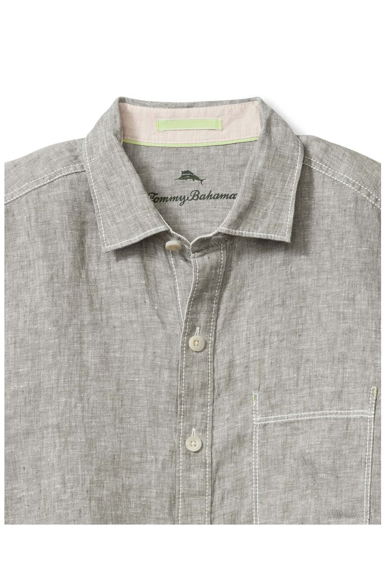 Paradise Breezer Linen Shirt, Alternate, color, TEA LEAF